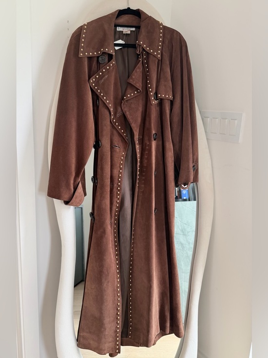 Yves Saint Laurent Jackets & Blazers - Yves Saint Laurent Brown Suede Trench Coat